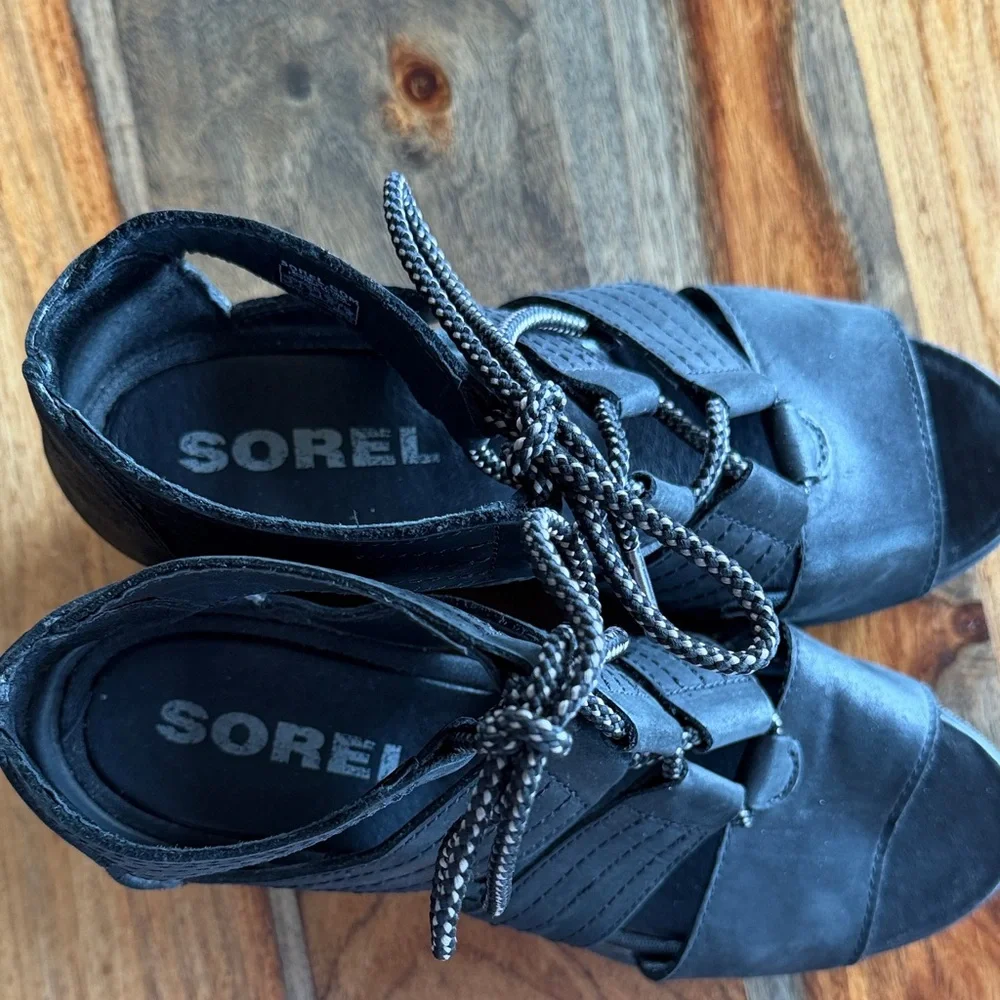 Sorel Black Women's Sandals - Picture 4 of 4